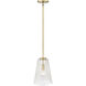 Saben 1 Light 9.1 inch Vintage Brass Indoor Pendant Ceiling Light